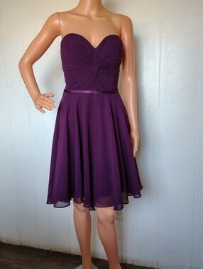 Cinderella Strapless Deep Plum Party Dress Size 6